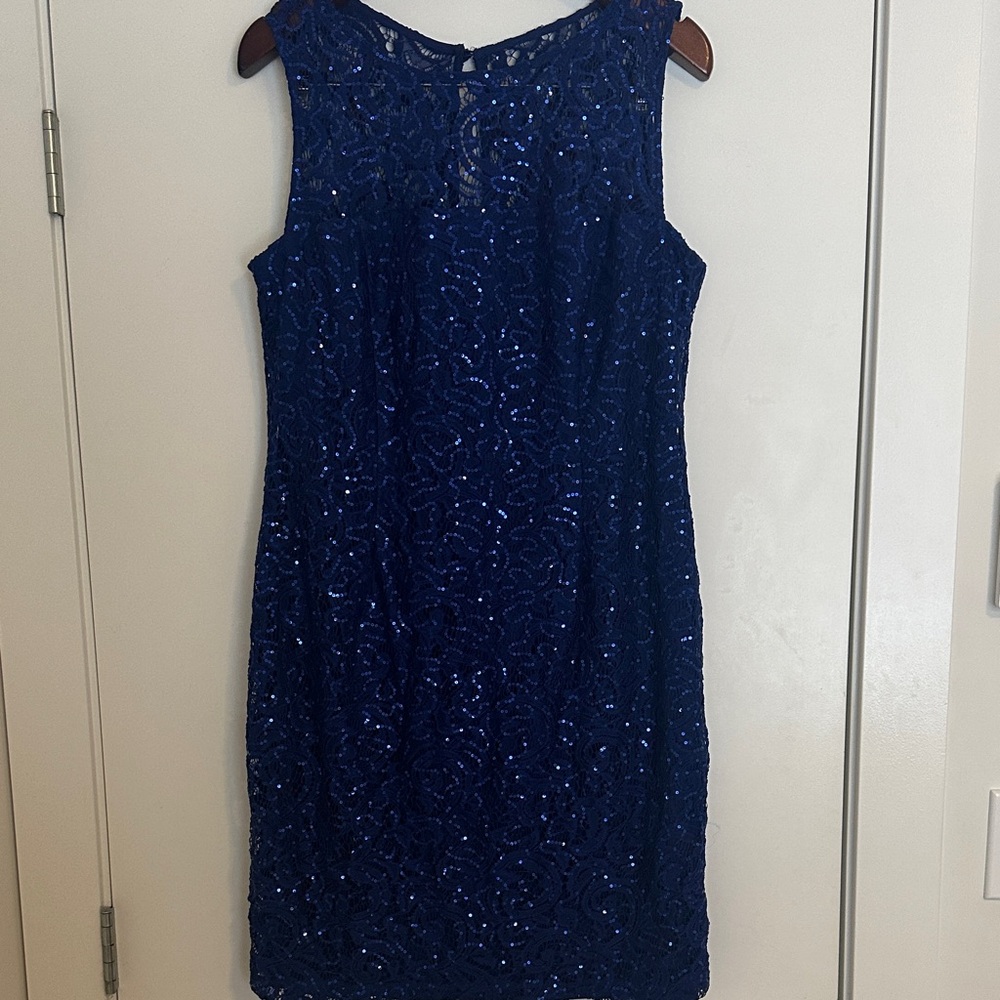 Elegant Blue Lace Dress